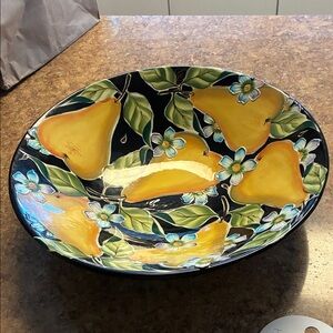 Jj. McCall Blue Sky large serving bowl. Very collectible. Art Nouveau style.